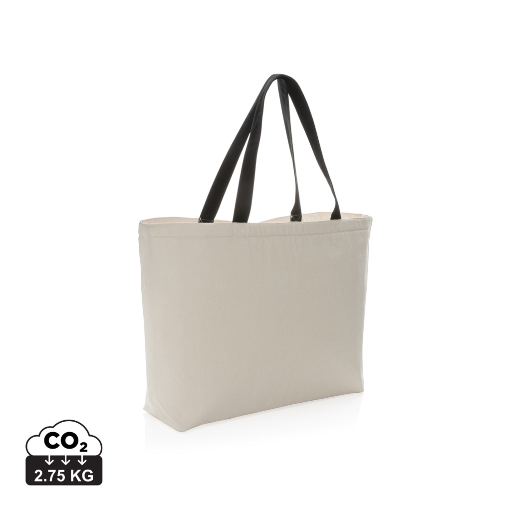 Tote bag isotherme recyclé publicitaire en toile 240g Impact Blanc cassé